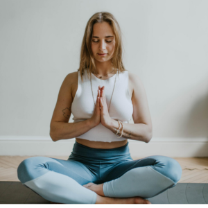 woman in mindful meditation 